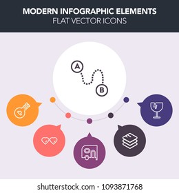 Modern, simple, colorful vector infographic background with information, travel, sign, place, sunglasses, technology, music, delivery, transport, vandalism, musical, location, car, internet, van icons