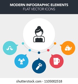 Modern, simple, colorful vector infographic background with romantic, heart, dove, vegetable, equipment, food, tea, pot, cooking, peeler, japanese, peel, beautiful, drink, love, potato, teapot icons