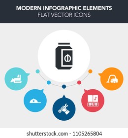 Modern, simple, colorful vector infographic background with note, machine, treble, musical, glass, food, cap, baseball, music, object, hat, home, vehicle, container, heavy, sweet, floor, fashion icons
