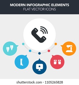 Modern, simple, colorful vector infographic background with button, flip, retro, vacation, call, sign, sport, industry, travel, user, craft, beach, vintage, computer, tailor, flop, flipper, sea icons
