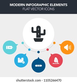 Modern, simple, colorful vector infographic background with energy, up, music, shirt, full, man, charger, sound, wind, botany, summer, surfer, template, sport, blank, sign, sea, board, garden icons