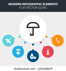 Modern, simple, colorful vector infographic background with weather, japan, sake, electric, socket, internet, electricity, bottle, adapter, energy, satellite, red, wineglass, phone, rocket, wine icons