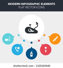 Modern, simple, colorful vector infographic background with steel, service, ice, wheel, metal, cleaner, art, summer, restaurant, domestic, support, bicycle, table, vacuum, phone, paint, frozen icons