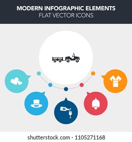 Modern, simple, colorful vector infographic background with alcohol, valentine, delivery, costume, alarm, ring, china, call, romantic, japanese, hat, truck, background, wineglass, winery, kimono icons