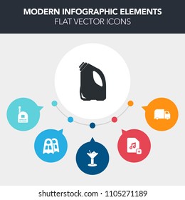 Modern, simple, colorful vector infographic background with delivery, communication, file, walkie, diver, computer, drink, fun, boy, container, truck, toy, can, bar, young, service, cute, child icons