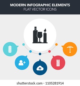Modern, simple, colorful vector infographic background with yellow, colorful, social, wineglass, culture, computer, safety, barrel, agenda, user, bottle, umbrella, glass, add, stop, alcohol, web icons