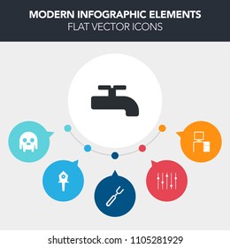 Modern, simple, colorful vector infographic background with collection, creature, knife, home, workplace, space, business, nature, fork, dinner, birdhouse, water, house, meal, food, bird, desk icons