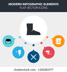 Modern, simple, colorful vector infographic background with telephone, black, bathroom, samurai, business, address, wc, hairdryer, document, hairdresser, public, office, information, male, file icons