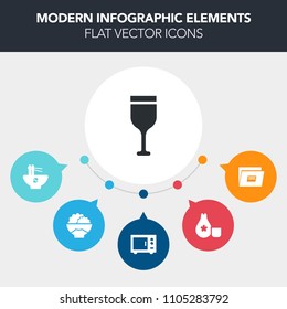 Modern, simple, colorful vector infographic background with beverage, asian, rice, healthy, meal, hot, noodle, restaurant, alcohol, drink, bottle, business, sushi, japanese, tasty, red, food icons