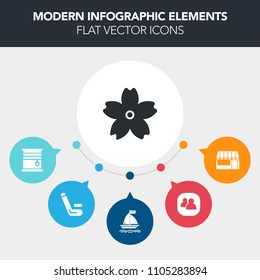 Modern, simple, colorful vector infographic background with food, window, nature, social, teamwork, cart, competitive, cricket, champion, beautiful, board, home, communication, match, house, buy icons