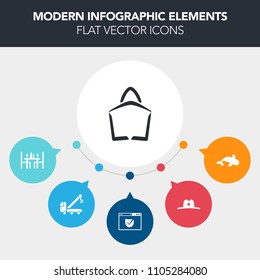 Modern, simple, colorful vector infographic background with seafood, auto, car, internet, coffee, west, service, check, restaurant, hat, fresh, tow, animal, transportation, gift, fishing, fish,  icons