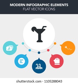 Modern, simple, colorful vector infographic background with happy, pool, water, internet, sign, interface, navigation, kite, gloves, leisure, mittens, christmas, liquid, app, cold, clothing, kid icons