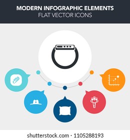Modern, simple, colorful vector infographic background with paper, gadget, pillow, country, screen, white, document, soft, hat, alcohol, data, graph, fastener, comfortable, home, red, diagram icons