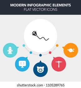 Modern, simple, colorful vector infographic background with department, cosmos, farming, technology, construction, animal, space, summer, swine, safety, galaxy, happy, saturn, astronomy, fire icons
