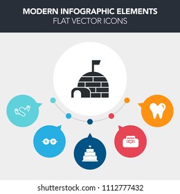 Modern, simple, colorful vector infographic background with sweet, background, mouth, style, tooth, navigation, retro, dental, white, igloo, place, ice, leather, point, sign, cake, healthy, bag icons