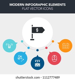 Modern, simple, colorful vector infographic background with connection, sign, timetable, location, computer, phone, plane, airplane, button, telephone, calendar, click, bank, time, finance, bar icons