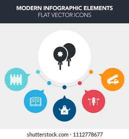 Modern, simple, colorful vector infographic background with decoration, literature, transportation, object, protection, wall, paper, party, exercise, gym, education, food, document, chief, page icons