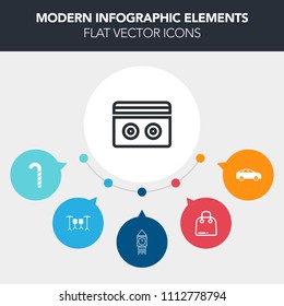 Modern, simple, colorful vector infographic background with tower, ben, lollipop, white, sign, stick, bus, sale, transportation, sound, highway, move, gift, food, london, clock, dessert, retail icons
