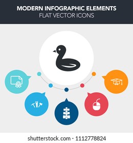 Modern, simple, colorful vector infographic background with document, fitness, achievement, wildlife, graduation, certificate, student, gym, success, communication, device, flight, internet, sky icons