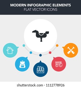Modern, simple, colorful vector infographic background with school, cellphone, childhood, cargo, dump, lorry, smile, analysis, heavy, rowing, phone, laboratory, child, kid, sea, backpack, cute icons