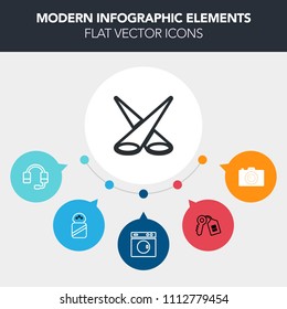Modern, simple, colorful vector infographic background with key, sea, spice, communication, house, clean, laundry, camera, show, backdrop, ingredient, headset, picture, background, technology icons