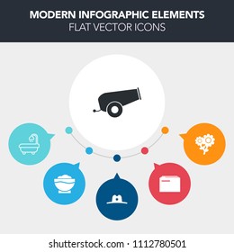 Modern, simple, colorful vector infographic background with sink, document, old, bath, drink, nature, gun, war, summer, food, office, coffee, data, house, floral, business, storage, file, pink icons