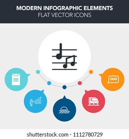 Modern, simple, colorful vector infographic background with personal, travel, shipping, background, success, progress, transportation, sun, dialog, sunrise, melody, train, morning, van, delivery icons