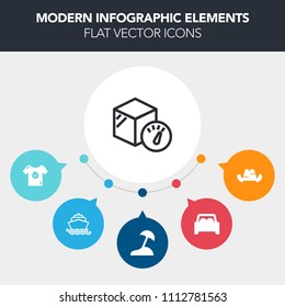 Modern, simple, colorful vector infographic background with service, object, boy, yacht, packaging, travel, newborn, sea, vacation, vessel, pack, package, container, vehicle, clothes, delivery icons