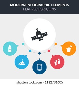 Modern, simple, colorful vector infographic background with luxury, white, fashion, spaceship, summer, phone, sandbox, play, perfume, toy, sand, mountain, beauty, touchscreen, planet, female icons