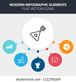 Modern, simple, colorful vector infographic background with transport, wooden, rubbish, transportation, string, trailer, bottle, recycle, web, drink, vehicle, art, ecology, car, sign, winery icons