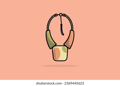Modern Simple Colorful Woman Necklace vector illustration. Beauty fashion objects icon concept. Girls fashion neck necklace vector design.