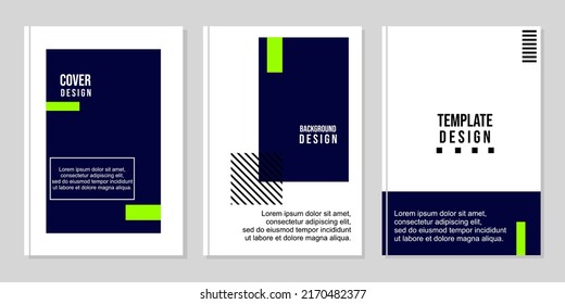 modern and simple cover set. minimalistic blue and white background. design for reports, brochures, catalogs