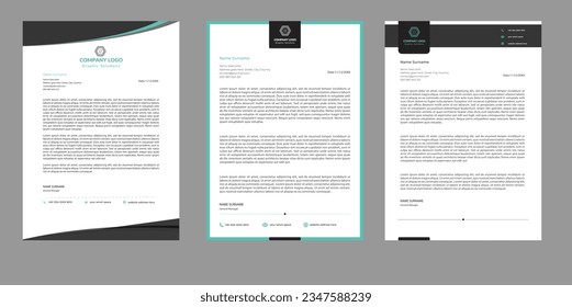 Modern simple Creative and Clean business style letterhead bundle of your corporate project design. Set to print. modern business letterhead in abstract design. Elegant template design in minimalist.