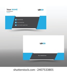 Moderno diseño de plantillas de diseño de tarjetas de visita creativas y limpias con espacio de imagen, tarjeta de visita personal.