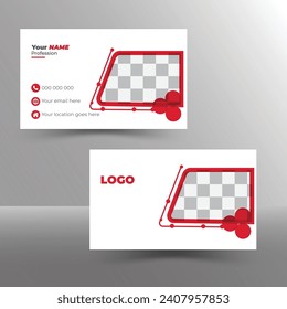 Modern simple, Creative And Clean Business Card Design Template design with image space,Personal Visiting Card.
