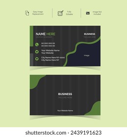 Modern simple Creative and Clean Double sided Business Card Template design Vector Illustration