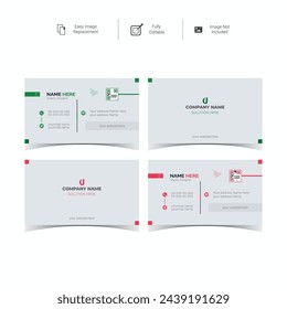 Modern simple Creative and Clean Double sided Business Card Template design Vector Illustration