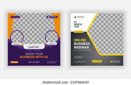 moderno post en medios sociales creativos y simples para agencia de marketing.