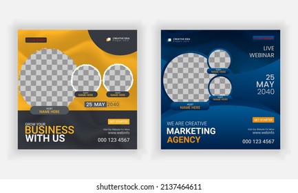 moderno post en medios sociales creativos y simples para agencia de marketing.