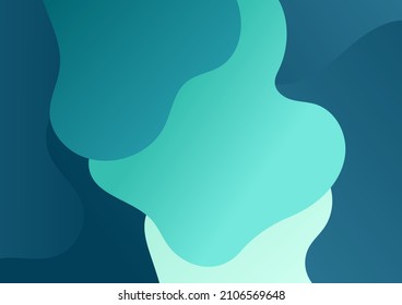 Modern simple dark blue and green wave abstract background. Vector abstract graphic design banner pattern background template.