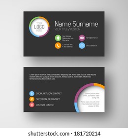 Modern simple dark business card template with some placeholder