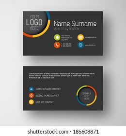 Modern simple dark business card template with some placeholder