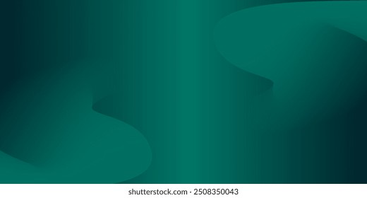 Modern simple dark green and black abstract background for wide banner