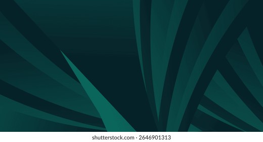 Fondo abstracto verde oscuro simple moderno y negro para un Anuncio amplio. Fondo verde oscuro de lujo con la capa de la superposición 3D