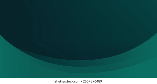 Moderno simples verde escuro e fundo abstrato preto para bandeira larga. Fundo verde escuro de luxo com camada 3D sobreposta