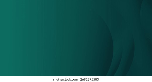 Modern simple dark green and black abstract background for wide banner. Luxury dark green background with overlap 3D layer