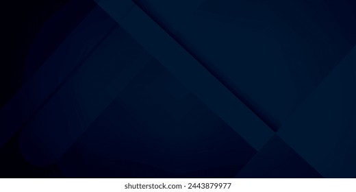 Modern simple dark navy blue background with layers of overlapping triangles. Blue abstract background with empty space for text. Modern elements for eps 10 banner. Stock Vector