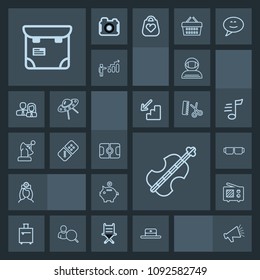 Modern, simple, dark vector icon set with pretty, astronaut, bank, glasses, violoncello, people, pitch, speaker, loud, wireless, head, space, professional, cello, fashion, spacesuit, science icons