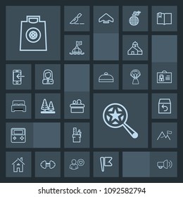 Modern, simple, dark vector icon set with office, work, element, stationery, presentation, architecture, find, meeting, order, technology, national, retail, forest, environment, nature, fashion icons