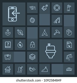 Modern, simple, dark vector icon set with mountain, notebook, wc, estate, wing, butterfly, sky, security, list, nature, phone, ocean, water, blue, weight, fishing, architecture, information, sea icons